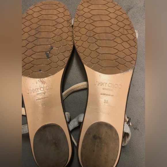 Jimmy Choo Metallic Night Crystal-embellished Suede Sandals Size 38 - Picture 4 of 6